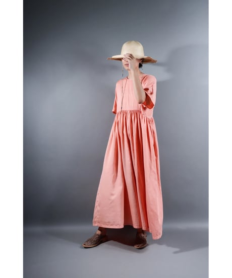 3.Kurteno-dress / Half sleeve / b(with stain) / Organic cotton satin / Petal pink