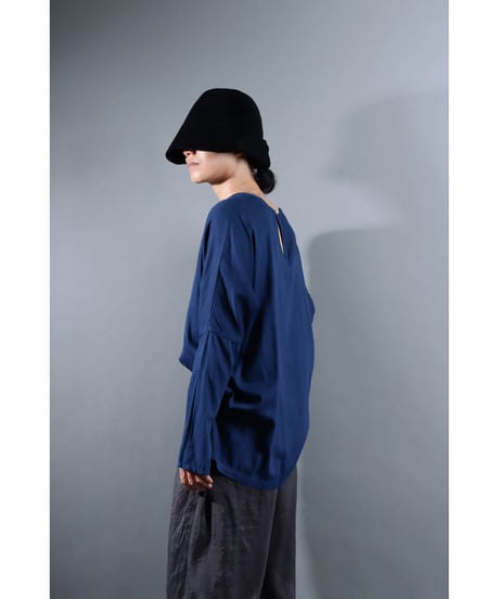 １.Fendo-Long sleeve tops / Organic cotton satin / Ryukyu indigo