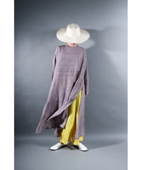 2. Slit dress / Long sleeve / Silk khadi / Pale purple gray