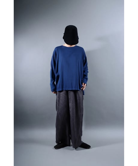 １.Fendo-Long sleeve tops / Organic cotton satin / Ryukyu indigo