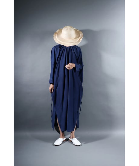 2.Drop / Dress / sp / Silk cotton Khadi / Evening blue
