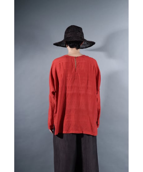 4.Fendo / Long sleeve tops / Silk khadi / Madder red