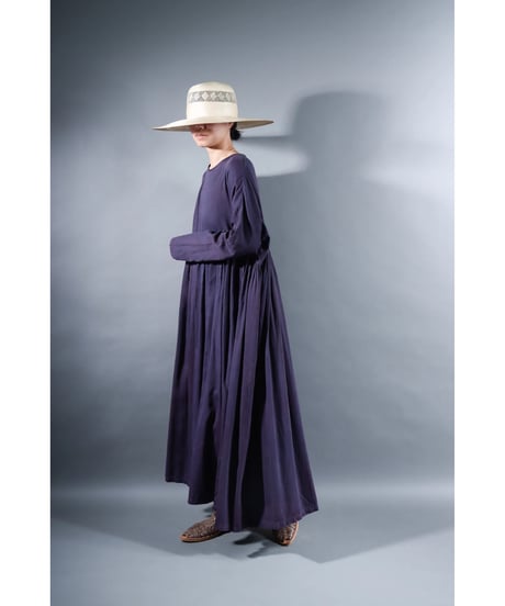 2.Kurteno-dress / sp / Long sleeve / Organic cotton satin / Grape