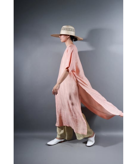 4.Slit dress / Half sleeve / Silk khadi / Petal pink