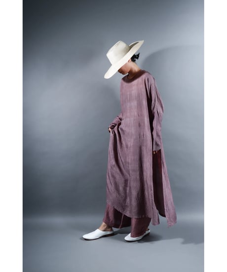 1. Slit dress / Long sleeve / Silk khadi / Calm purple
