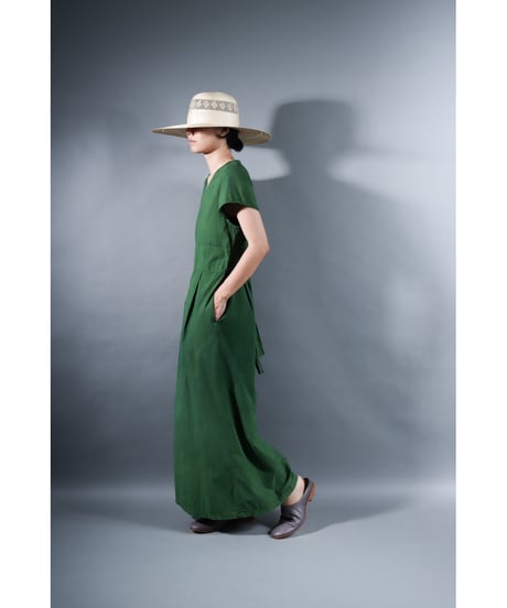 1.Rulo / Dress / Cap sleeve / Organic cotton Cord lane / Leaf green