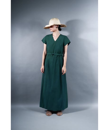 3.Rulo-capsleeve dress / Organic cotton / Ever green