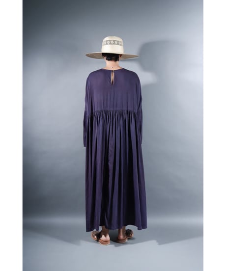 2.Kurteno-dress / sp / Long sleeve / Organic cotton satin / Grape