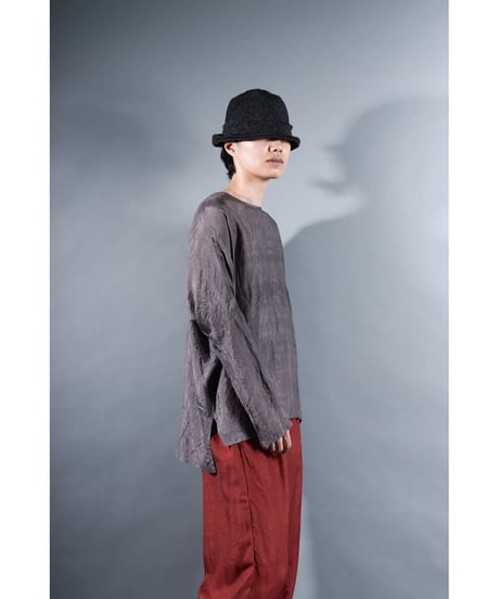 1.Fendo / Long sleeve tops / Silk khadi / Metalic gray