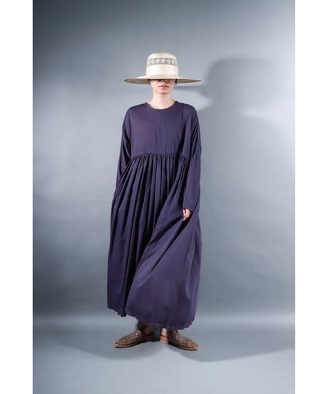 2.Kurteno-dress / sp / Long sleeve / Organic cotton satin / Grape
