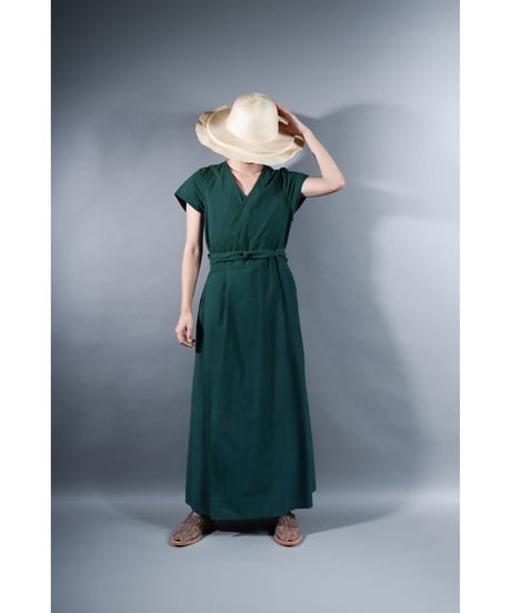 3.Rulo-capsleeve dress / Organic cotton / Ever green