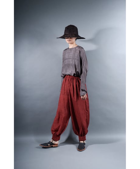 2.Lumo balono / pants / Silk khadi / Burgundy