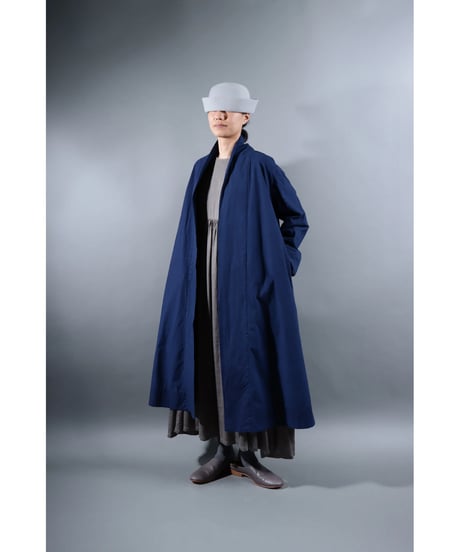 3.Robe coat sp / Organic cotton Typewriter / Size1 / Evening blue