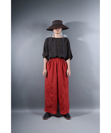 1.Lumo stitch pants / Silk khadi / Madder red