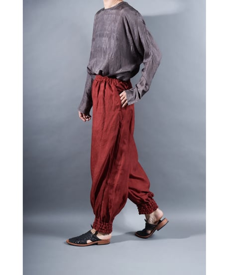2.Lumo balono / pants / Silk khadi / Burgundy