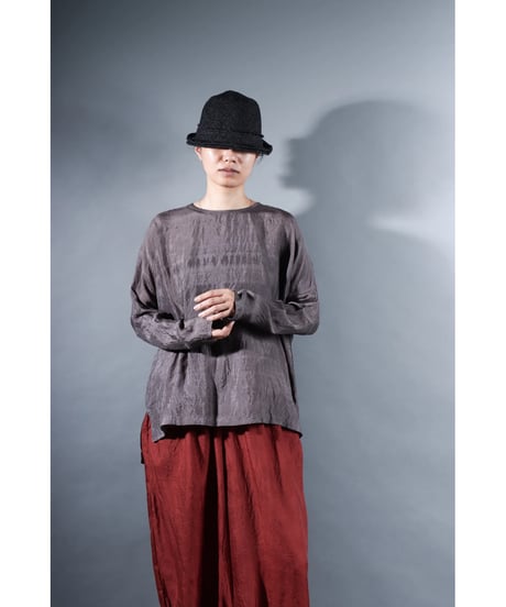 1.Fendo / Long sleeve tops / Silk khadi / Metalic gray