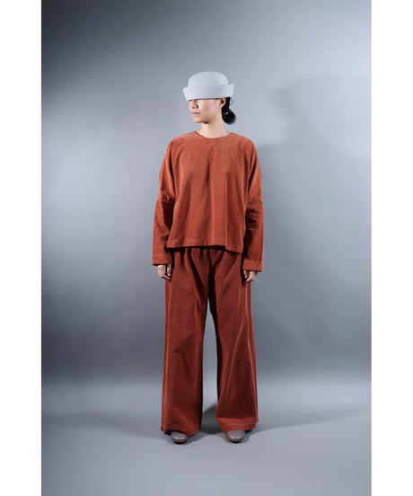 2.kordurojo pullover / Organic cotton corduroy / Brick brown