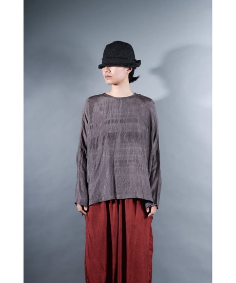 1.Fendo / Long sleeve tops / Silk khadi / Metalic gray