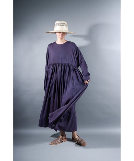 2.Kurteno-dress / sp / Long sleeve / Organic cotton satin / Grape