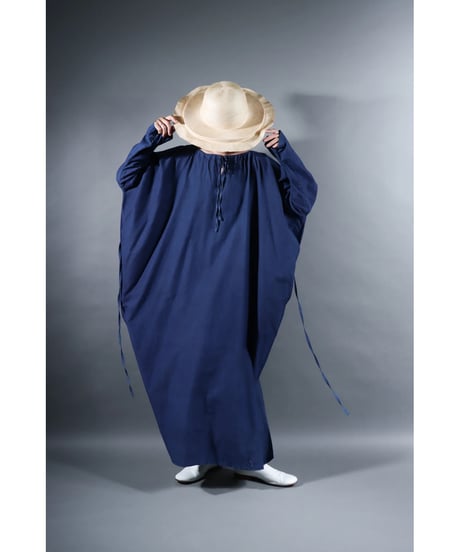 2.Drop / Dress / sp / Silk cotton Khadi / Evening blue