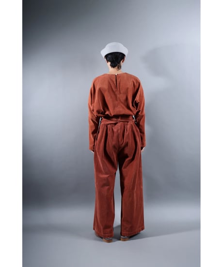 1.Hakama corduroy pants sp / organic cotton / size2 / Brick brown