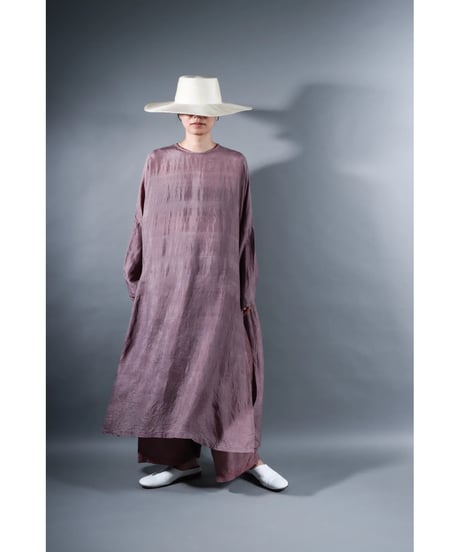 1. Slit dress / Long sleeve / Silk khadi / Calm purple