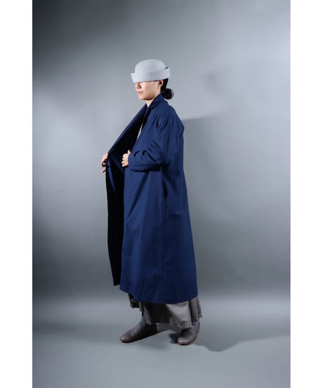 3.Robe coat sp / Organic cotton Typewriter / Size1 / Evening blue