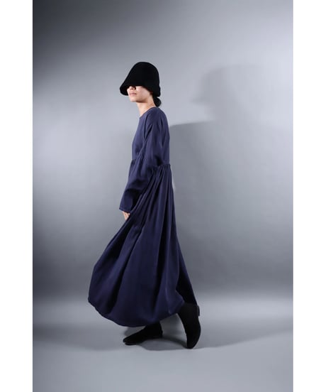 3.Kurteno-dress sp/ Long sleeve / Organic cotton satin / Grape purple