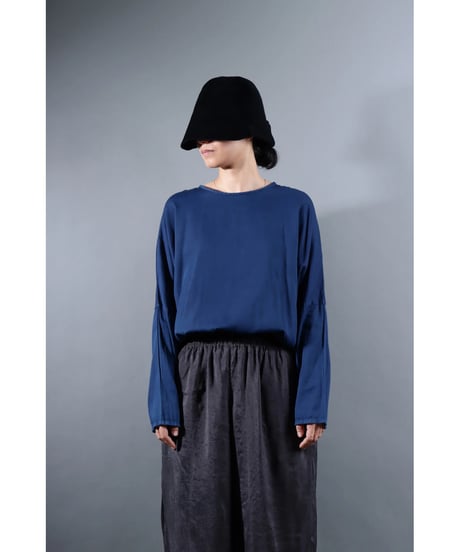 １.Fendo-Long sleeve tops / Organic cotton satin / Ryukyu indigo
