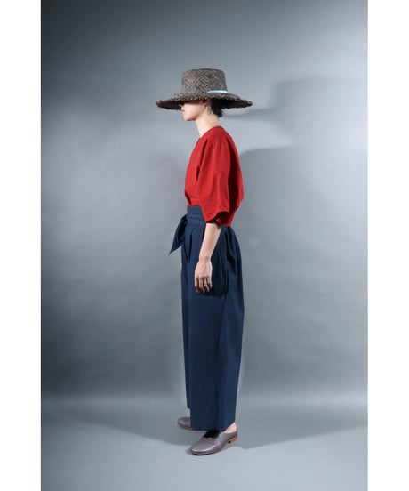 2.Hakama pants / sp / organic cotton typewriter / size1 / Iron blue