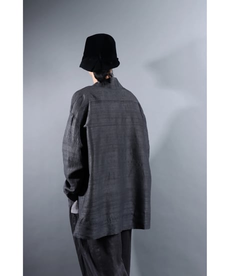 １.Haori tussar / Silk khadi / size 2 / Charcoal gray