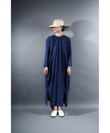 2.Drop / Dress / sp / Silk cotton Khadi / Evening blue