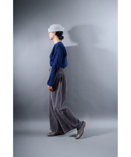 1.Hakama corduroy pants / organic cotton / size1 / Purplish gray