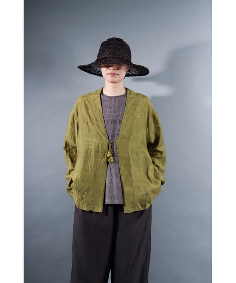 1.Haori / Silk khadi / size1 / Luminous moss
