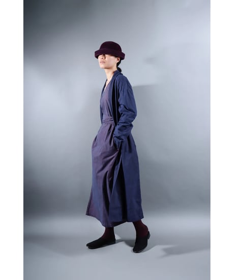 2.Robe coat sp / Organic cotton Typewriter / Size1 / Grape purple