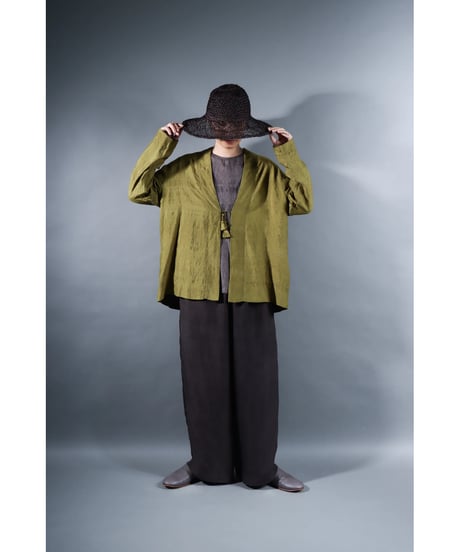 1.Haori / Silk khadi / size1 / Luminous moss