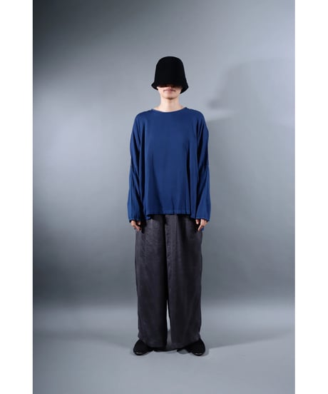 １.Fendo-Long sleeve tops / Organic cotton satin / Ryukyu indigo