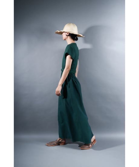 3.Rulo-capsleeve dress / Organic cotton / Ever green