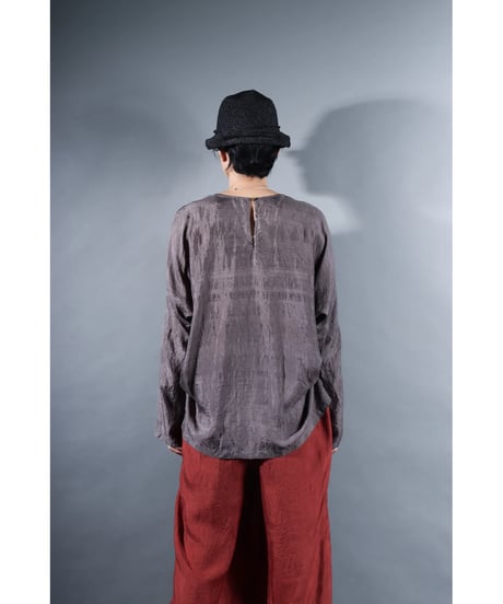 1.Fendo / Long sleeve tops / Silk khadi / Metalic gray