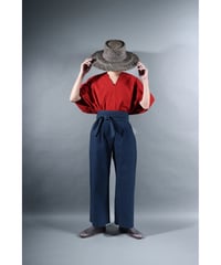2.Hakama pants / sp / organic cotton typewriter / size1 / Iron blue
