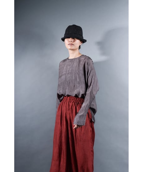 1.Fendo / Long sleeve tops / Silk khadi / Metalic gray