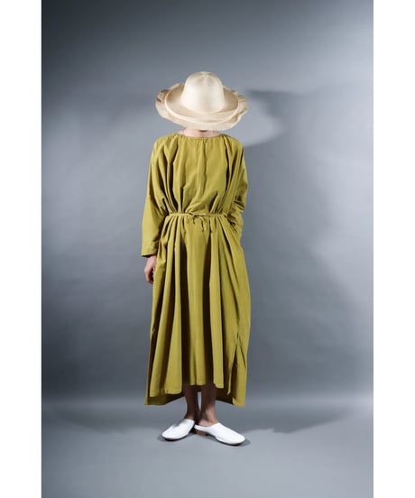 1.Drop / Dress / Silk cotton Khadi / Mustard yellow