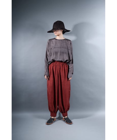 2.Lumo balono / pants / Silk khadi / Burgundy
