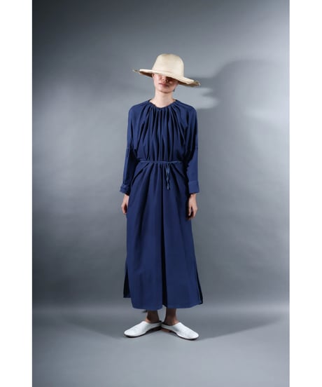 2.Drop / Dress / sp / Silk cotton Khadi / Evening blue