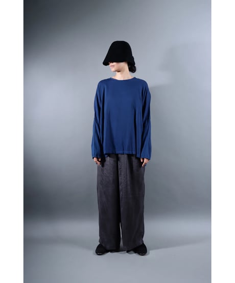 １.Fendo-Long sleeve tops / Organic cotton satin / Ryukyu indigo