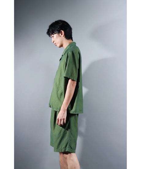 1.Patelo pants / size1 / Silk cotton khadi / Green moss