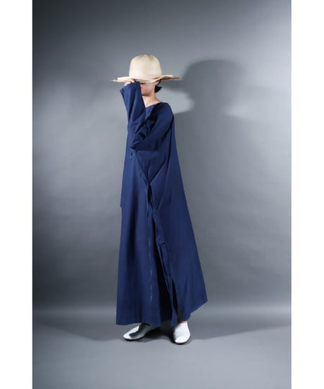 2.Drop / Dress / sp / Silk cotton Khadi / Evening blue