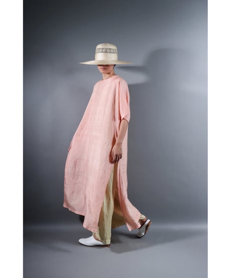 4.Slit dress / Half sleeve / Silk khadi / Petal pink