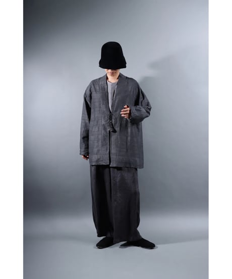 １.Haori tussar / Silk khadi / size 2 / Charcoal gray