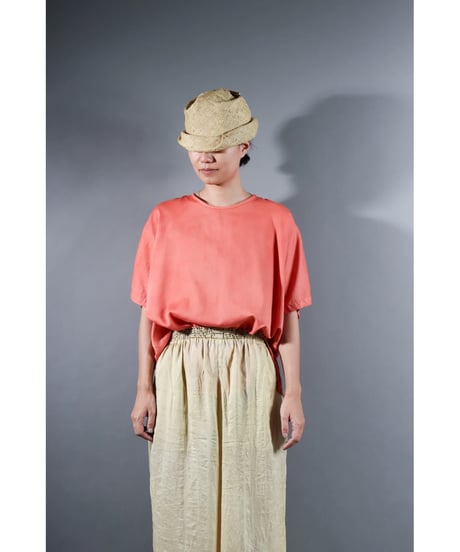 3.Fendo-Half sleeve tops / Organic cotton satin / Sunset pink
